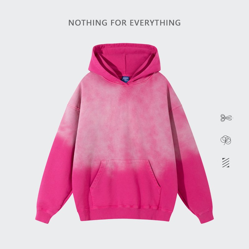 Washed do old sweatshirt ti de tops men's and women's sweatshirts vintage gradient color hanging dye 420G heavyweight cotton