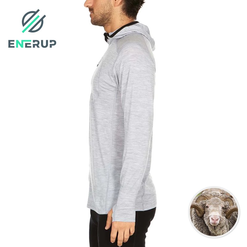 Enerup OEM modal hoodie custom Merino Wool 1/4 zip men's hoodies print sweatshirt men's hoodies & sweatshirts