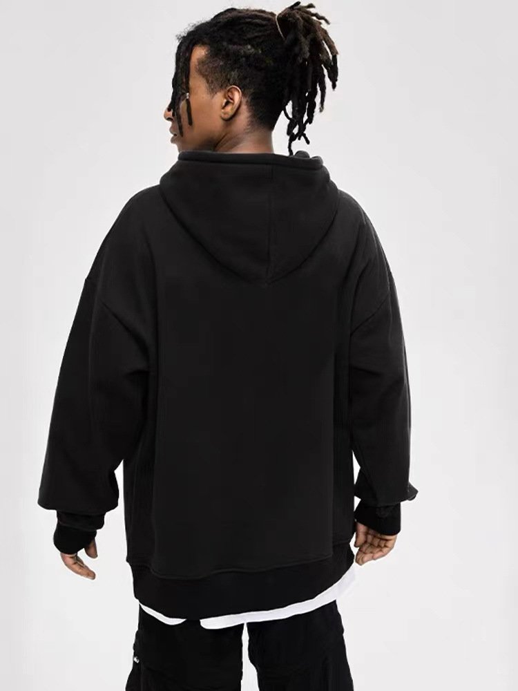 wholesale Autumn new men's sports 400g Terry cotton Solid color oversized hoodie men's hoodies & sweatshirts