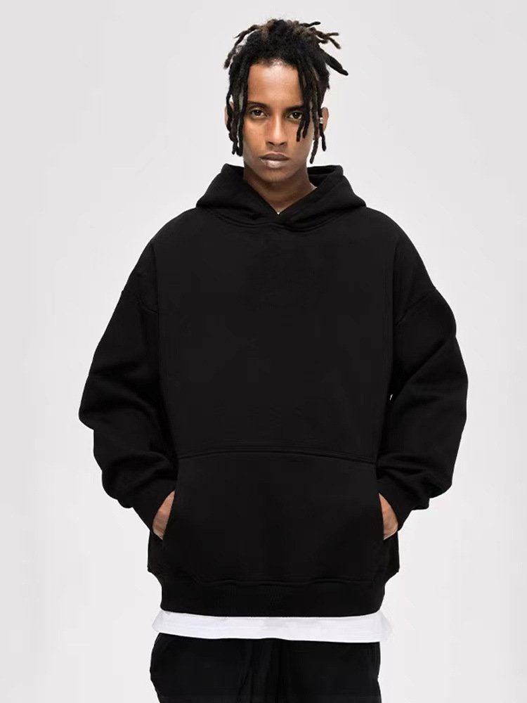 wholesale Autumn new men's sports 400g Terry cotton Solid color oversized hoodie men's hoodies & sweatshirts