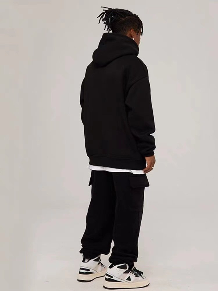 wholesale Autumn new men's sports 400g Terry cotton Solid color oversized hoodie men's hoodies & sweatshirts