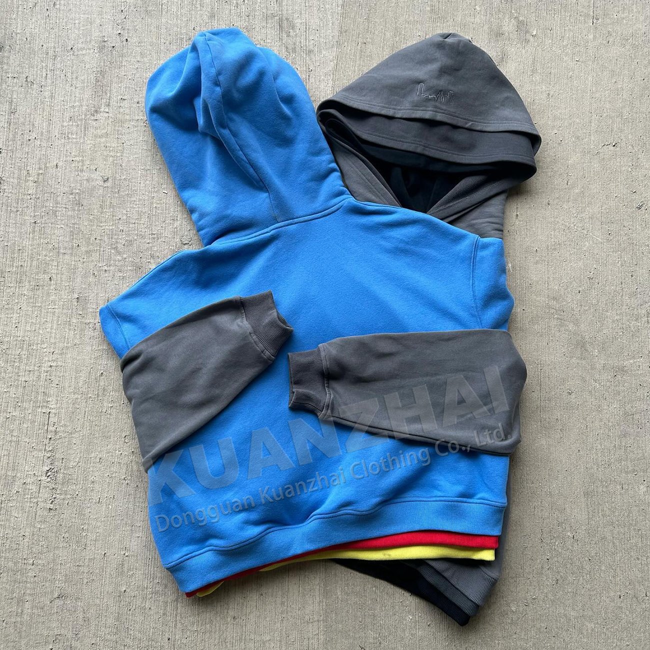 Custom clothing french terry blank sweatshirts man oversized boxy pullover triple double layer plain drop shoulder men's hoodie
