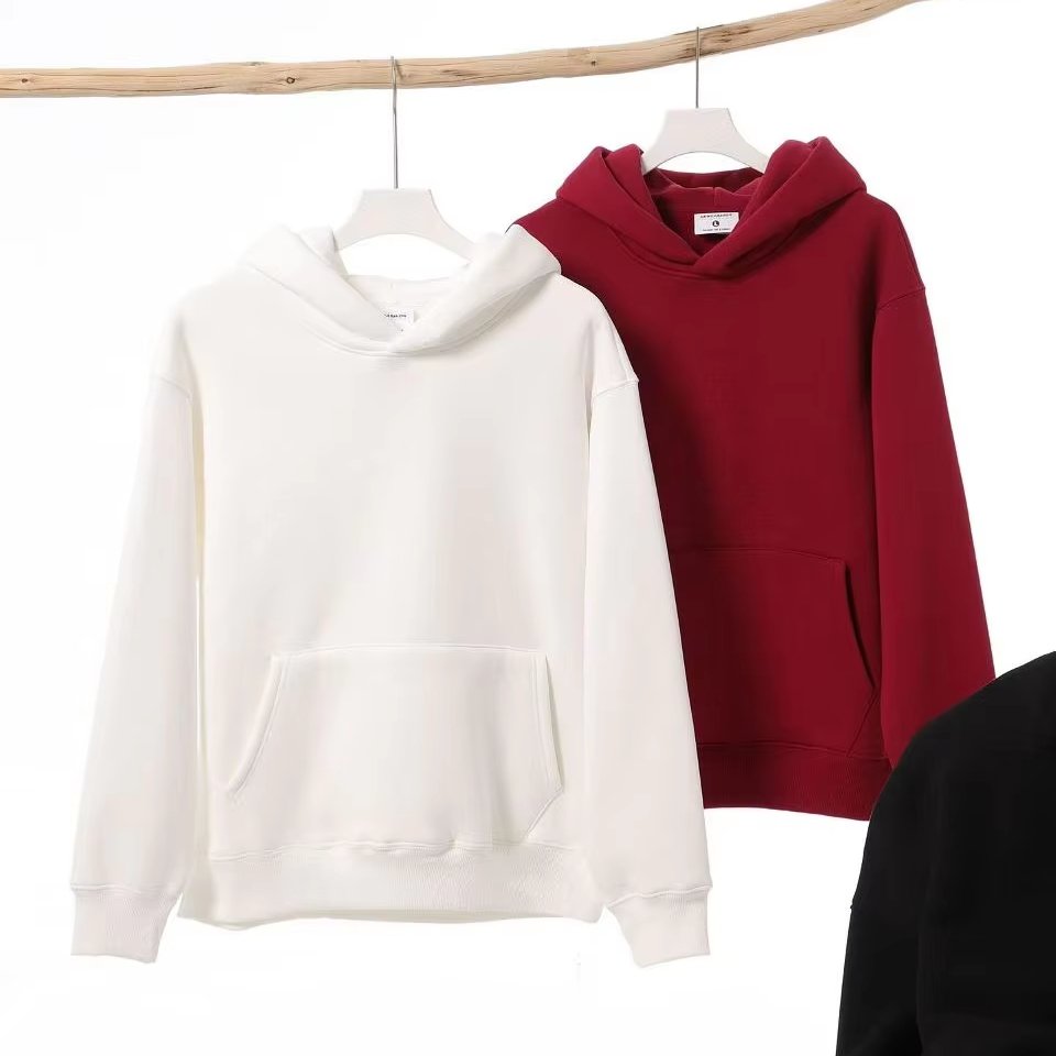 2024 New Blank Fleece Basics Cotton Heavyweight 600 Gsm Boxy Fit Plain Hoodie Plus Size Printed Hoodies Men's Hoodies In Bulk