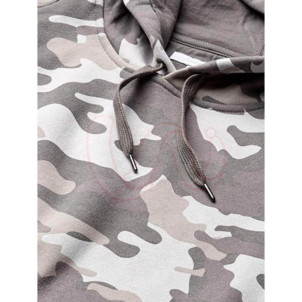 High Quality OEM Pullover Hoodie for Men New Fashion Camouflage Print with Pockets Polyester Fleece Hood Collar Plain Pattern