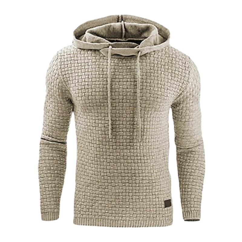 TONGYANG Men Jacquard Sweater Long Sleeve Hoodie Warm Hooded Sweatshirt Coat Men Fashion Sweat Coat Tops Casual Sportswear Male