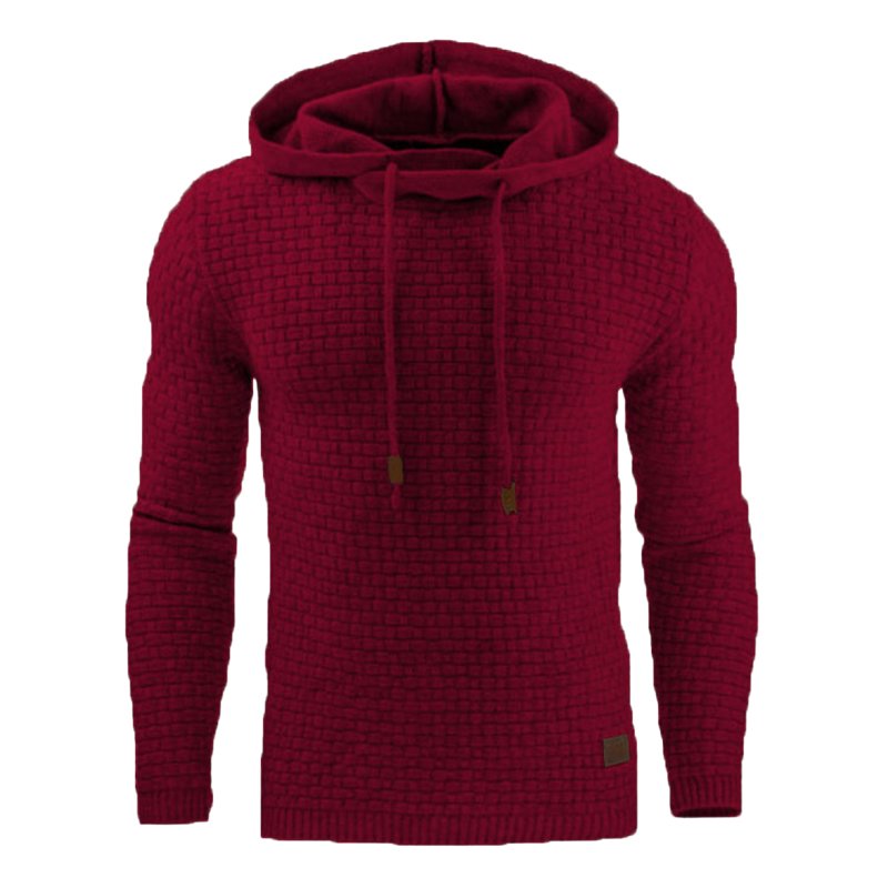 TONGYANG Men Jacquard Sweater Long Sleeve Hoodie Warm Hooded Sweatshirt Coat Men Fashion Sweat Coat Tops Casual Sportswear Male