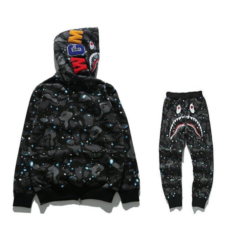 2023 Fashion Two Piece 3D Digital Print Shark Head Unisex Sweatshirt Set