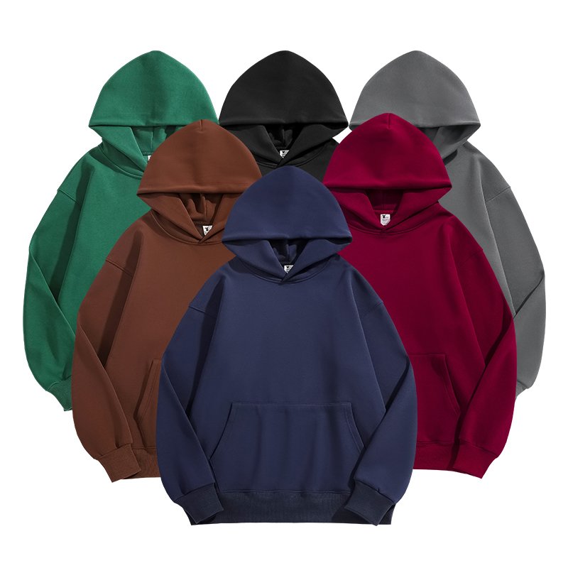 Custom Logo Heavyweight Blank Joggers Plain Pullover Streetwear 100% Cotton No String Oversized Men's Hoodies Sweatshirts