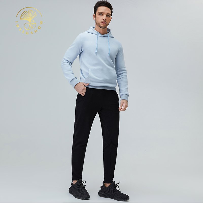 Custom High Quality Mens Sweatsuit Casual Plain Cotton Fleece Hoodie Pullover Sportswear Blank Jogger Tracksuits Sets For Mens