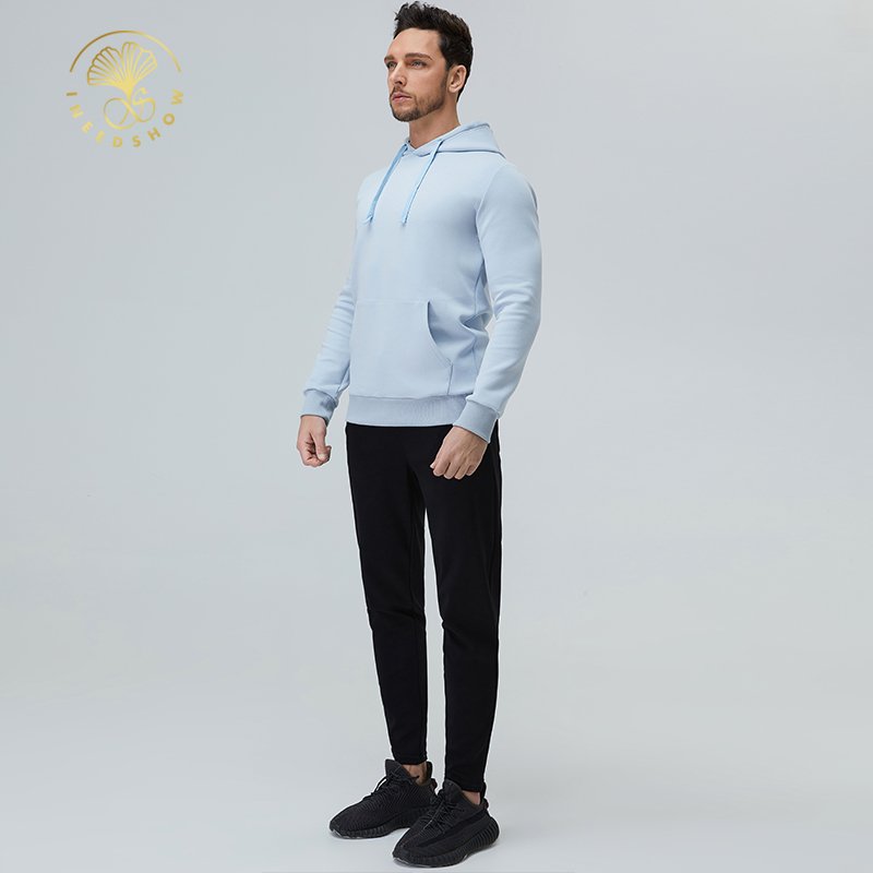 Custom High Quality Mens Sweatsuit Casual Plain Cotton Fleece Hoodie Pullover Sportswear Blank Jogger Tracksuits Sets For Mens