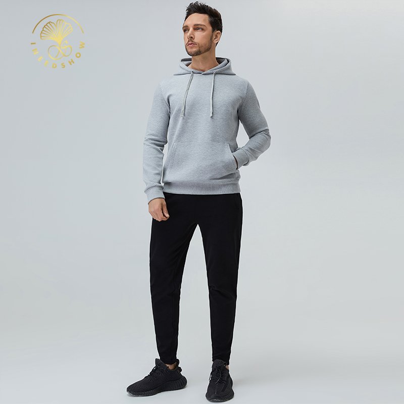 Custom High Quality Mens Sweatsuit Casual Plain Cotton Fleece Hoodie Pullover Sportswear Blank Jogger Tracksuits Sets For Mens