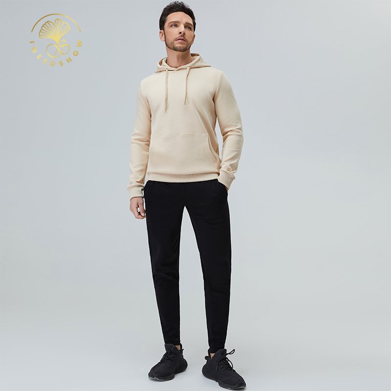 Custom High Quality Mens Sweatsuit Casual Plain Cotton Fleece Hoodie Pullover Sportswear Blank Jogger Tracksuits Sets For Mens