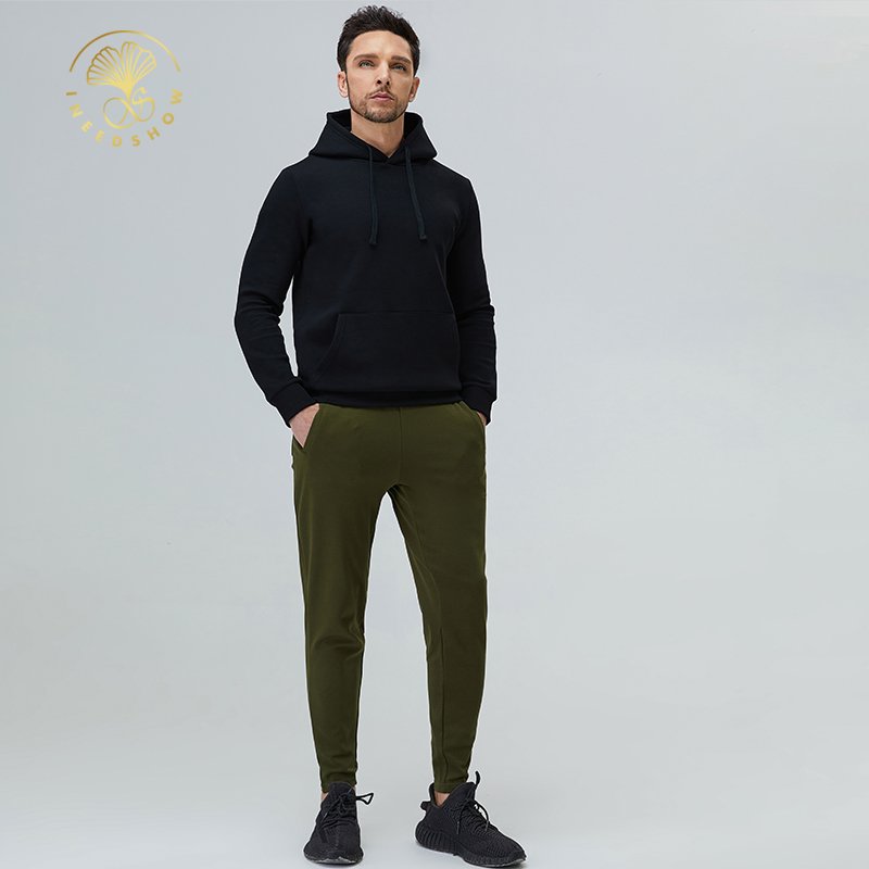 Custom High Quality Mens Sweatsuit Casual Plain Cotton Fleece Hoodie Pullover Sportswear Blank Jogger Tracksuits Sets For Mens
