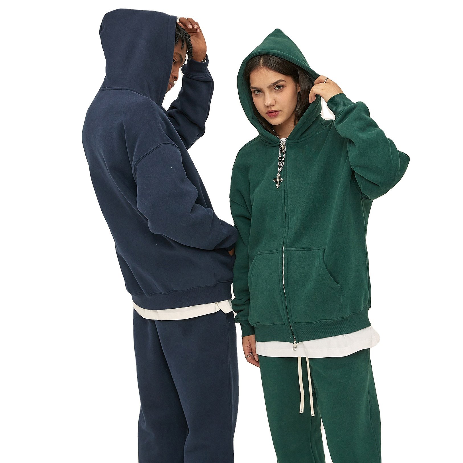 SanDian High Quality 2023 Metal Zipper 350G Velvet Mens Jackets Ribbed Cuff Custom Hoodie Long Sleeve Zip Up Hoodies