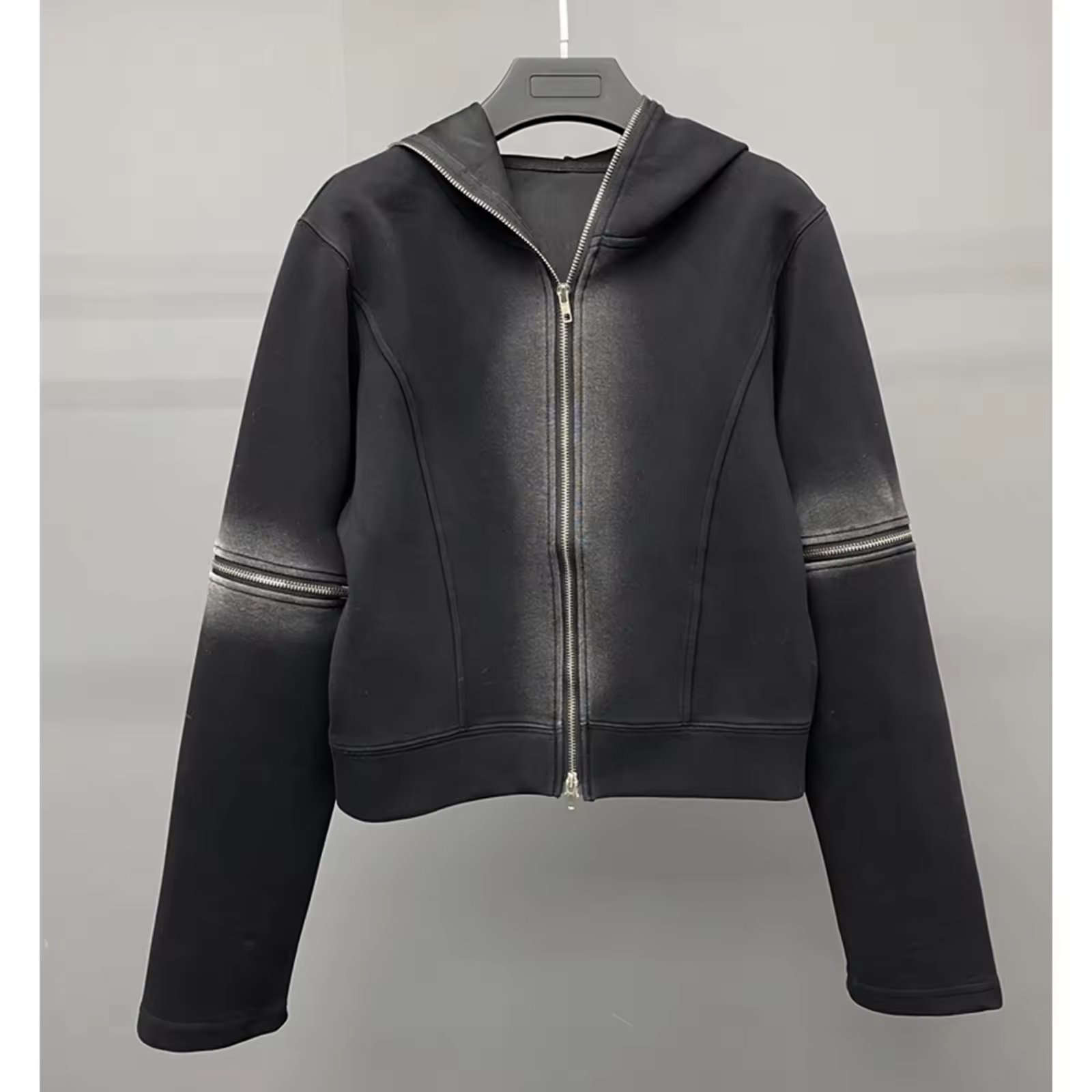 OEM Custom Distressed Vintage Heavyweight 100% Cotton French Terry Oversized Zip Up Acid Wash Men's Hoodies