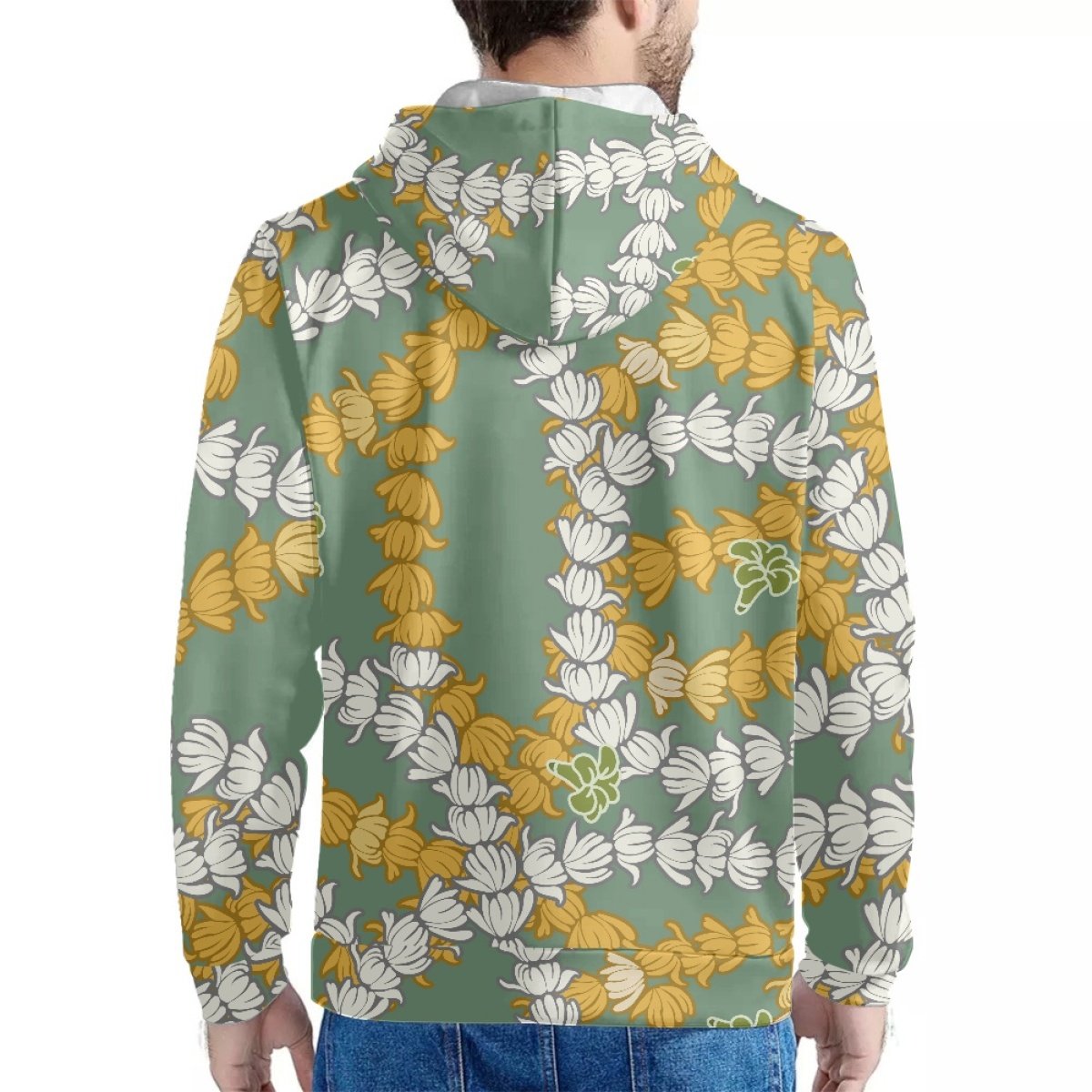New Dropshipping Men's Hoodie Sweatshirt Custom Polynesia Hawaii Lei with Maile Leaves & Pikake & Puakenikeni Hooded Sweatshirt