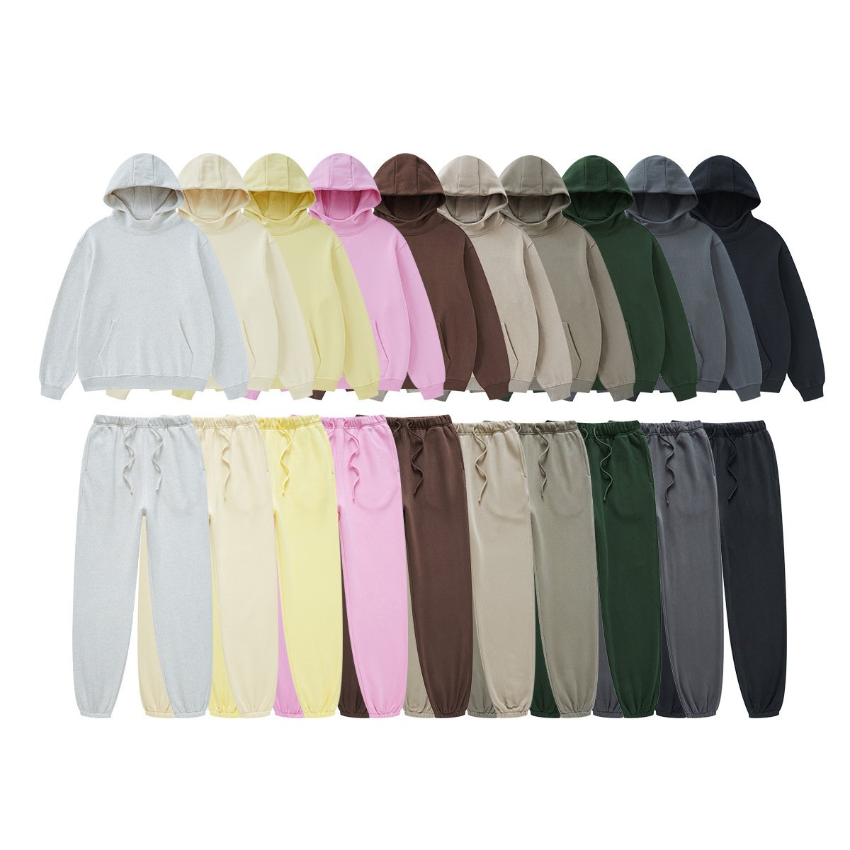 Customized hoodie for couples loose solid color with plush suit trendy brand couple men's hoodie