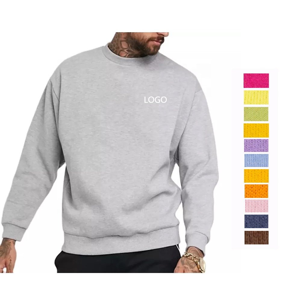 JL1121D Plain Sweatshirts Crew Neck Embroidery Sweatshirt Custom Men's Hoodies Sweatshirts Black Jumper For Men