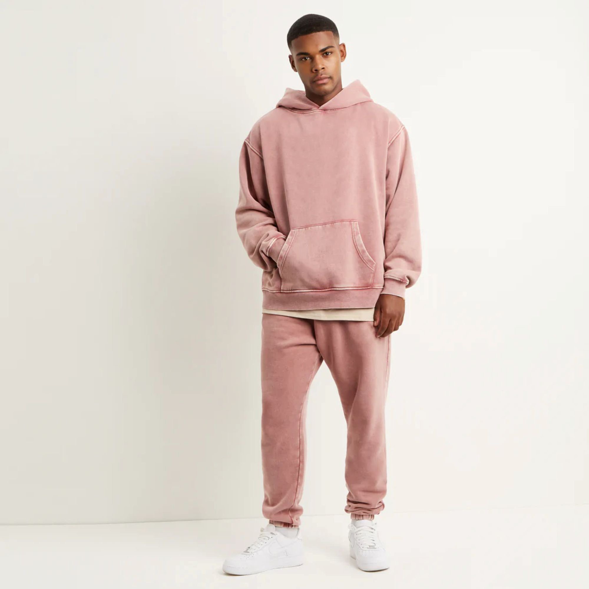 Customizable Acid Wash Men's Hoodie Oversized Vintage French Terry Cotton Fleece Sweatshirt Streetwear for Autumn and Winter