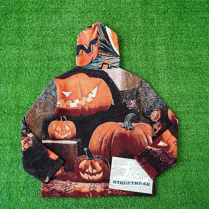 Dropshipping Halloween Tapestry Anime Hoodie Plus Size Satin Hooded Sweatshirt Tapisserie Blankets Oversized Men's Hoodies