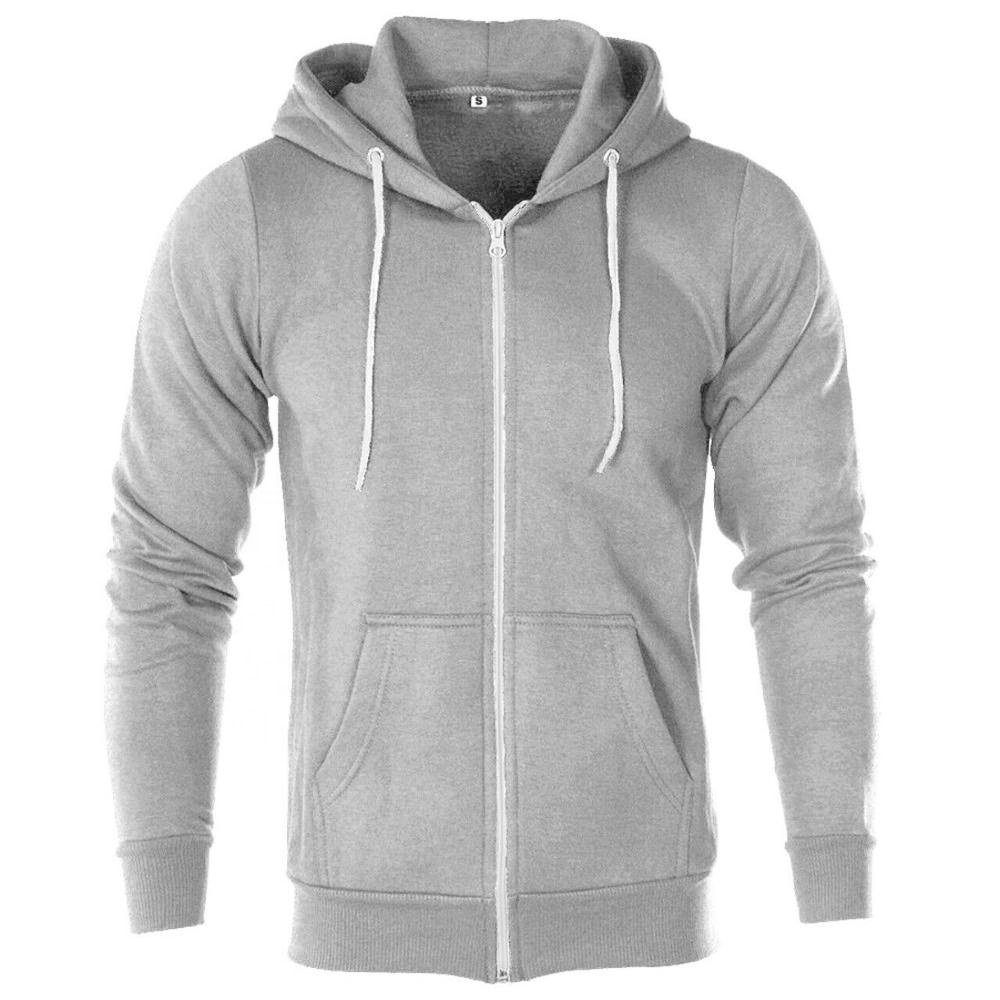 New Plain Men's Hoodie Fleece Zip Up Hoody Jacket Sweatshirt Hooded Zipper Top men's hoodies & sweatshirts