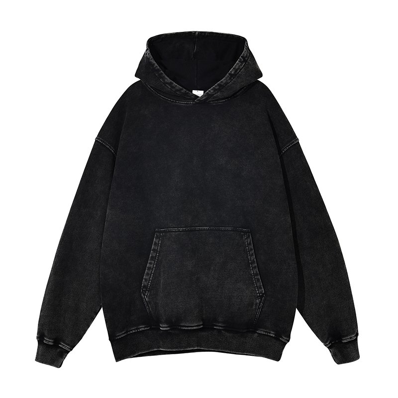 Custom High Quality Blank Vintage Washed Sublimation 100% Cotton Hoodies Wholesale Oversized Acid Wash Hoodie Men