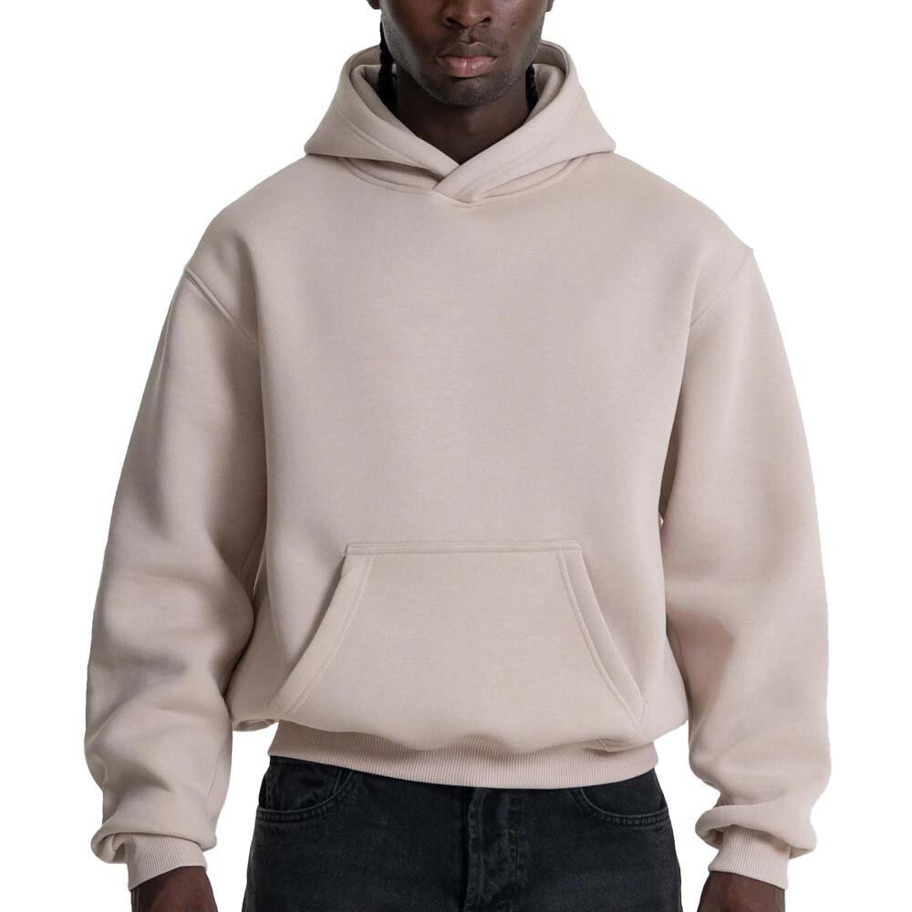 Men's Heavyweight Fleece Oversized Pullover Hoodies&sweatshirt Embossed Rhinestone Hoodies with Hooded Collar