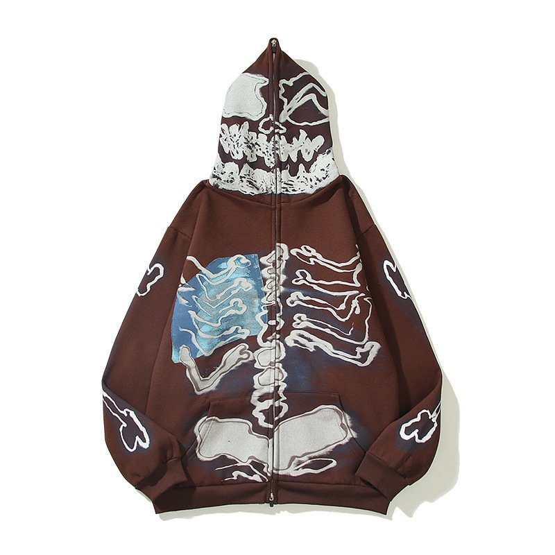 Wholesale Halloween Essentials 3d Sublimation Printed Full Zip Up Cotton Oversized Unisex Men's Hoodies Sweatshirts