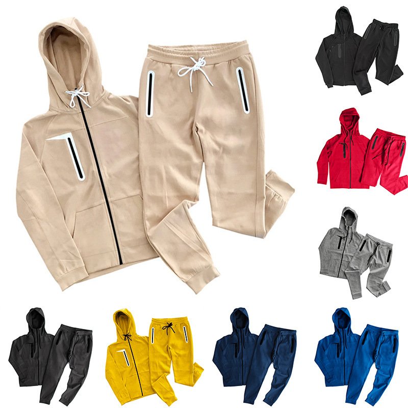 jogging men's tracksuits eu size cotton polyester blend full zip hoodie tracksuit training suit men custom logo