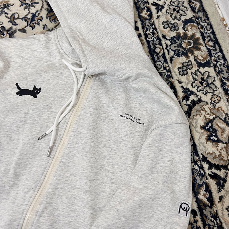 Sweat pants hoodie set personalized grey fleece 480gsm heavy weight full zip up hoodie custom bamboo streetwear men hoodies