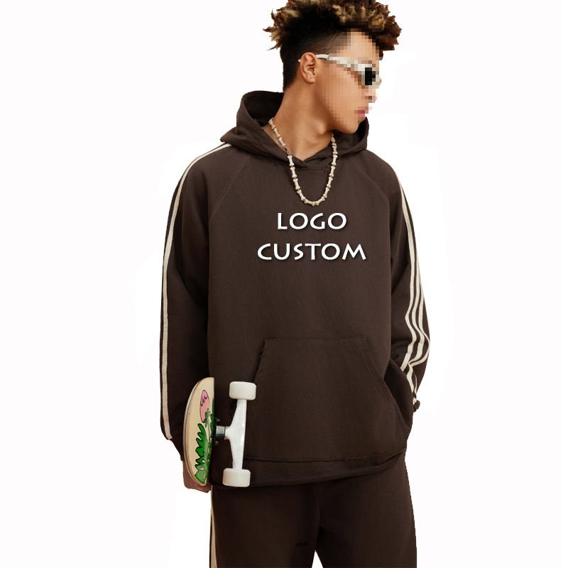 Factory Custom Pullover Oversized Men's Hoodies Casual Vintage Three-bar Color Shoulder Mens Hoodies