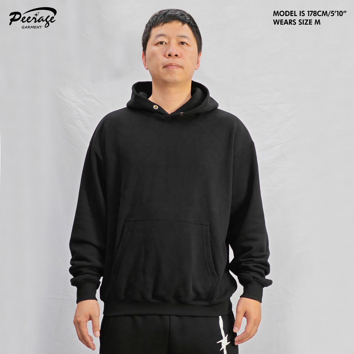 Manufacturer Wholesale Custom Men's Streetwear Blank Plain Oversized 400 Gsm Heavyweight 100% Cotton French Terry Hoodie for Men