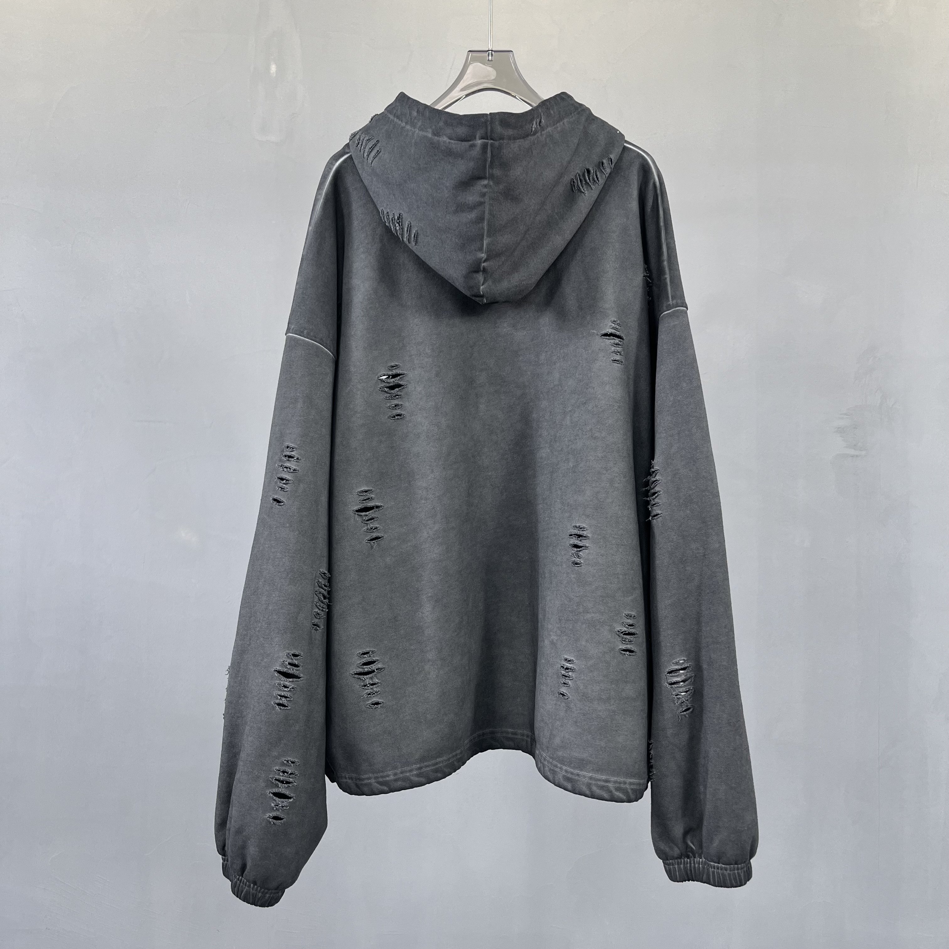 450gsm distressed Vintage Unisex Custom hoodies high quality wholesale cotton man mens blank thick acid wash zip up hoodie men