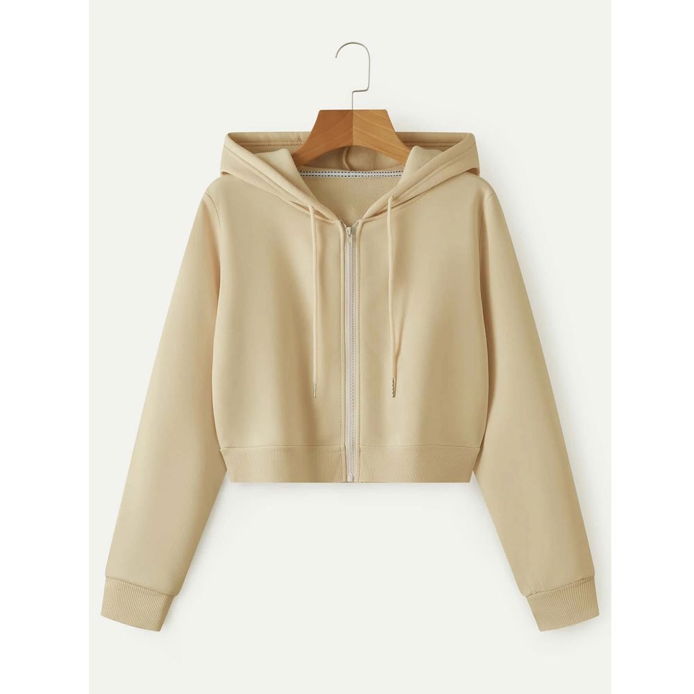 2024 New High Quality Custom Made Plus Size Full Zipper Women's Hoodie Latest Designs Ladies Solid Color Hoodies