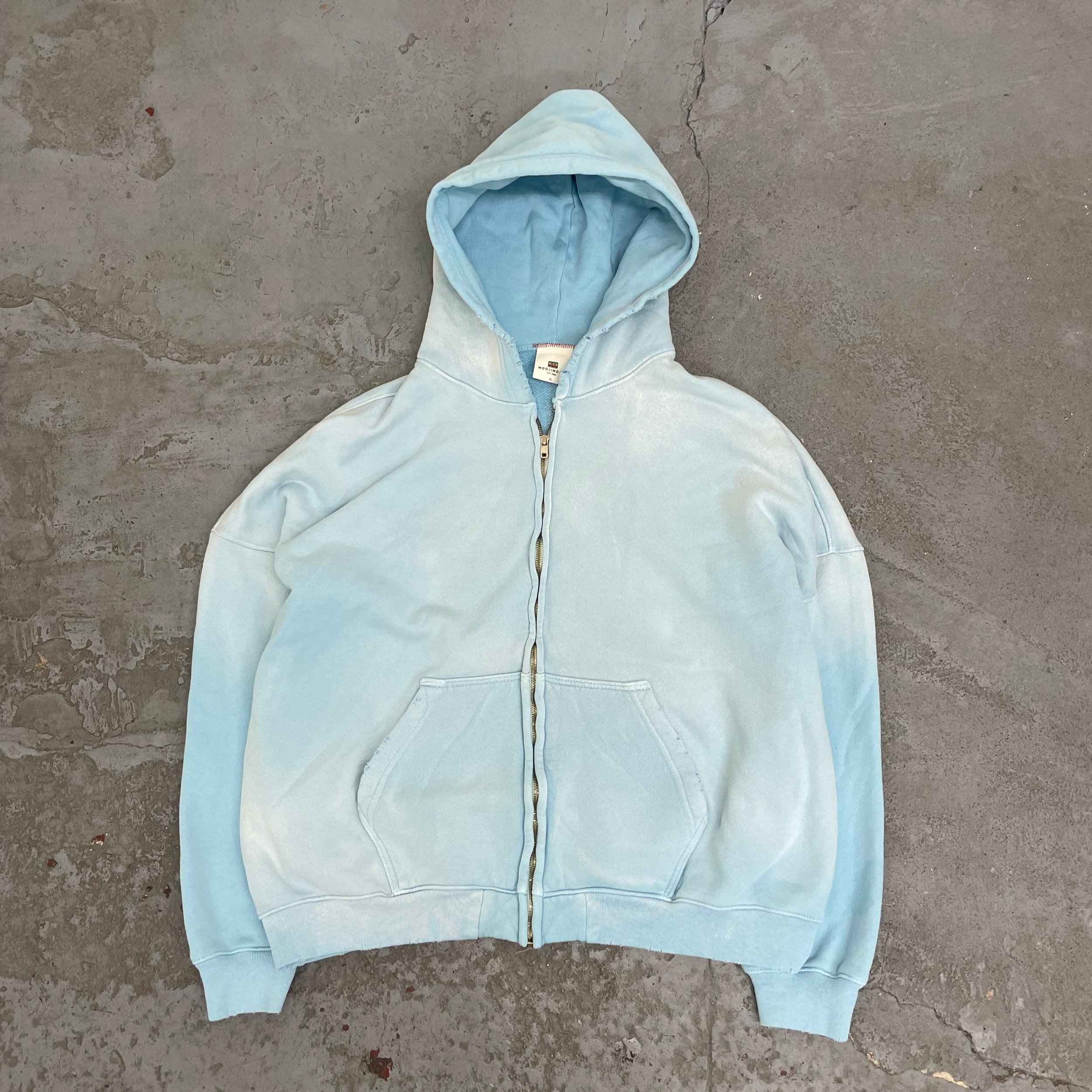 Custom Vintage Distressed Patch Embroidery Tie Dye Hoodies Oversized French Terry Zip Up Acid Wash Sun Faded Hoodie Foded Hoodie