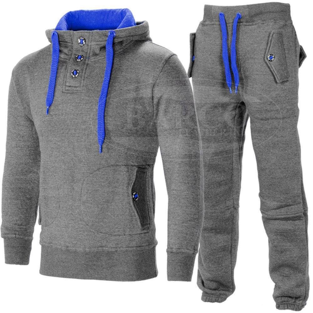 Customization Men's Tracksuits Custom Logo Men's Tracksuit Custom Neck Label Cotton Fleece Tracksuit