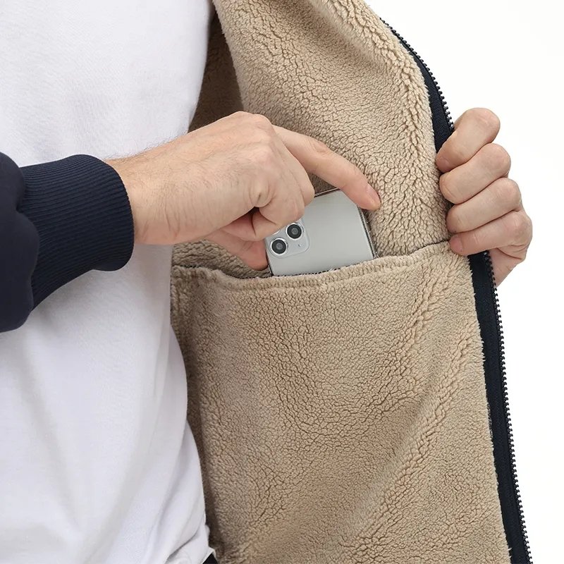 Custom Men's Fleece Hoodie Casual Sweatshirts Windproof Jackets With Zipper Pockets Men's Hoodies & Sweatshirts