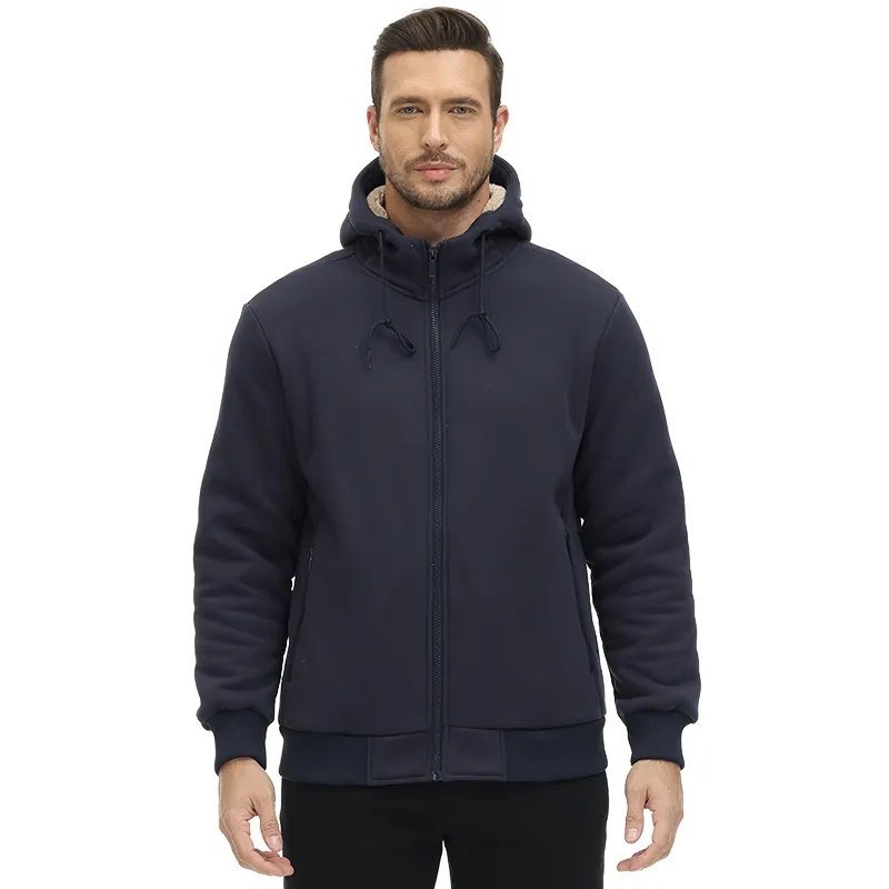 Custom Men's Fleece Hoodie Casual Sweatshirts Windproof Jackets With Zipper Pockets Men's Hoodies & Sweatshirts