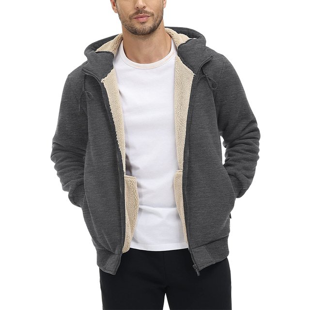 Custom Men's Fleece Hoodie Casual Sweatshirts Windproof Jackets With Zipper Pockets Men's Hoodies & Sweatshirts