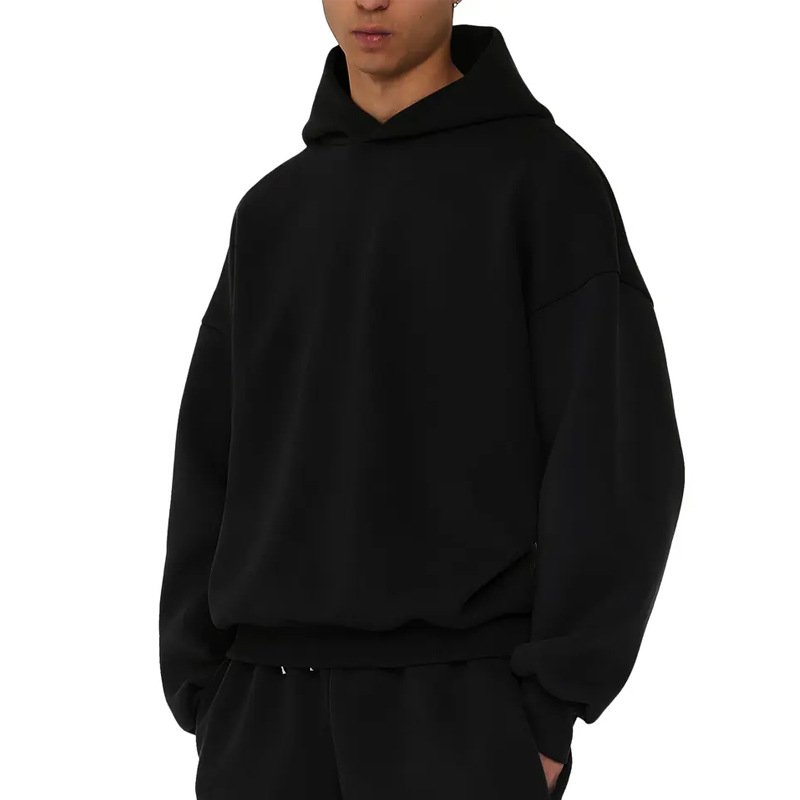 OEM Unisex 400gsm 500gsm Thick Fleece Cotton Sweatshirt Custom Men Boxy Crop Oversized Heavy Weight Pullover Hoodie Pants Set