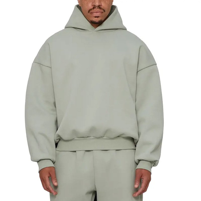 OEM Unisex 400gsm 500gsm Thick Fleece Cotton Sweatshirt Custom Men Boxy Crop Oversized Heavy Weight Pullover Hoodie Pants Set