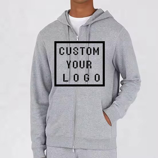 Custom Zip Up Hoodie Oversized 100% Cotton men's hoodies & sweatshirts High Quality Plus Size Zipper Hoodie