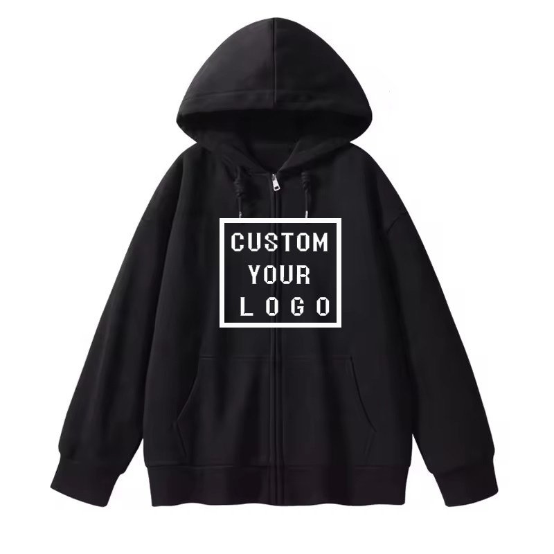 Custom Zip Up Hoodie Oversized 100% Cotton men's hoodies & sweatshirts High Quality Plus Size Zipper Hoodie