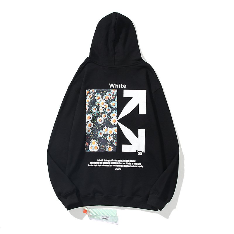 Wholesale High Quality OW 100% Cotton Terry Pullover Hoodie Men's and Women's Hoodies Oversized Thick Hoodie