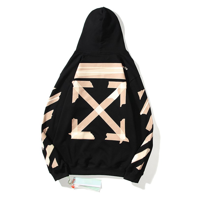 Wholesale High Quality OW 100% Cotton Terry Pullover Hoodie Men's and Women's Hoodies Oversized Thick Hoodie