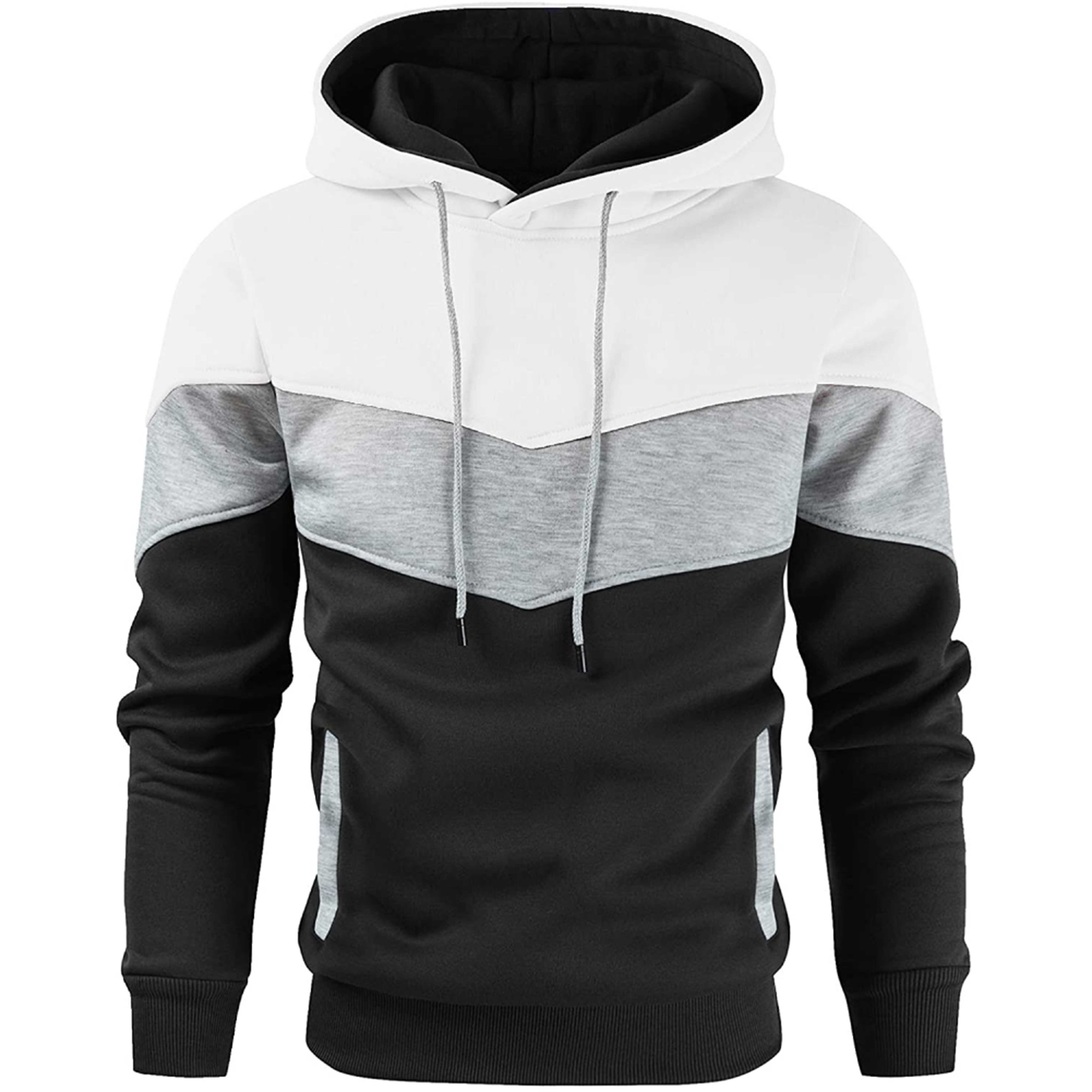 Low Price High Quality Cut And Sew Cotton Long Sleeve Contrast Color Crop Top Men Short Body Boys Hoodie