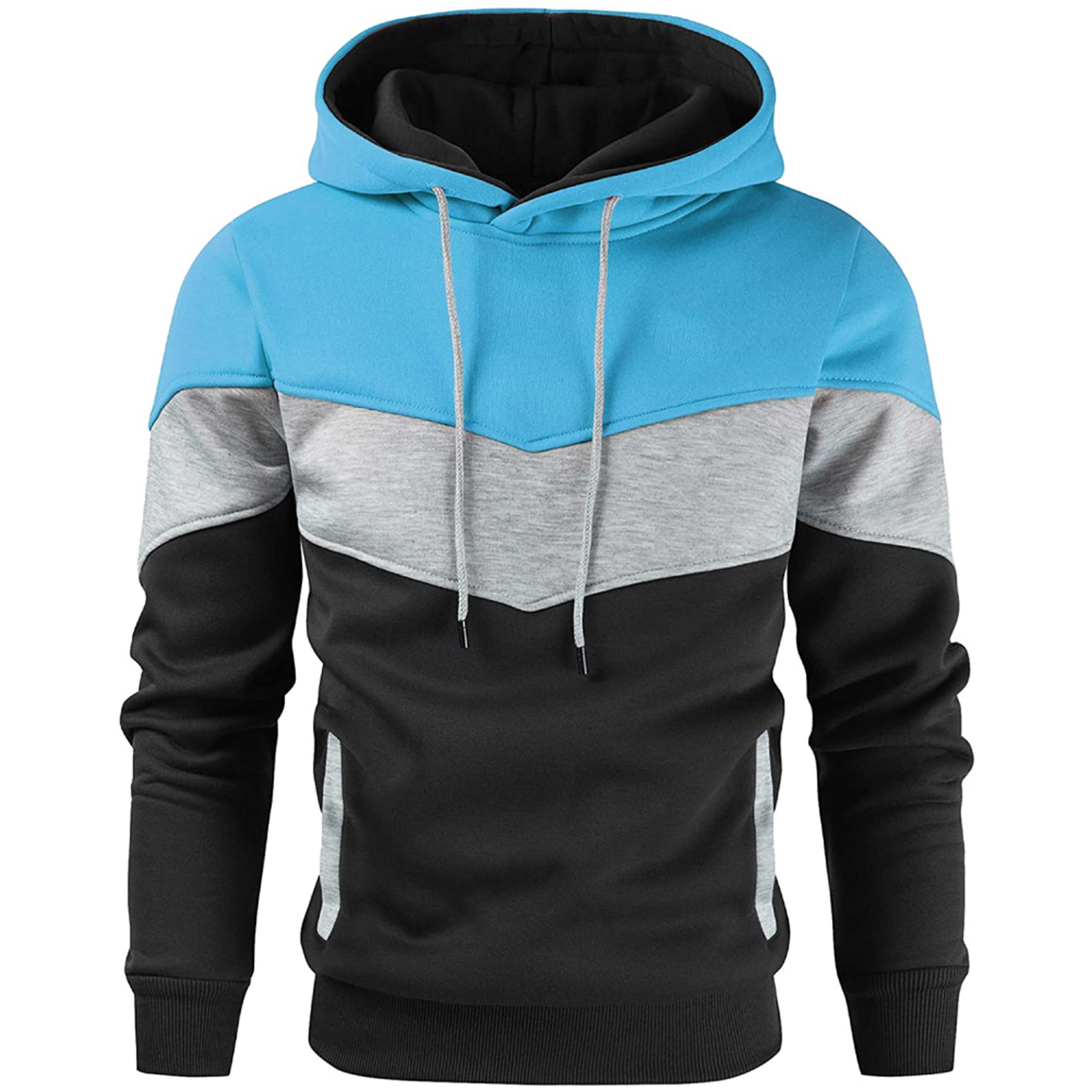 Low Price High Quality Cut And Sew Cotton Long Sleeve Contrast Color Crop Top Men Short Body Boys Hoodie