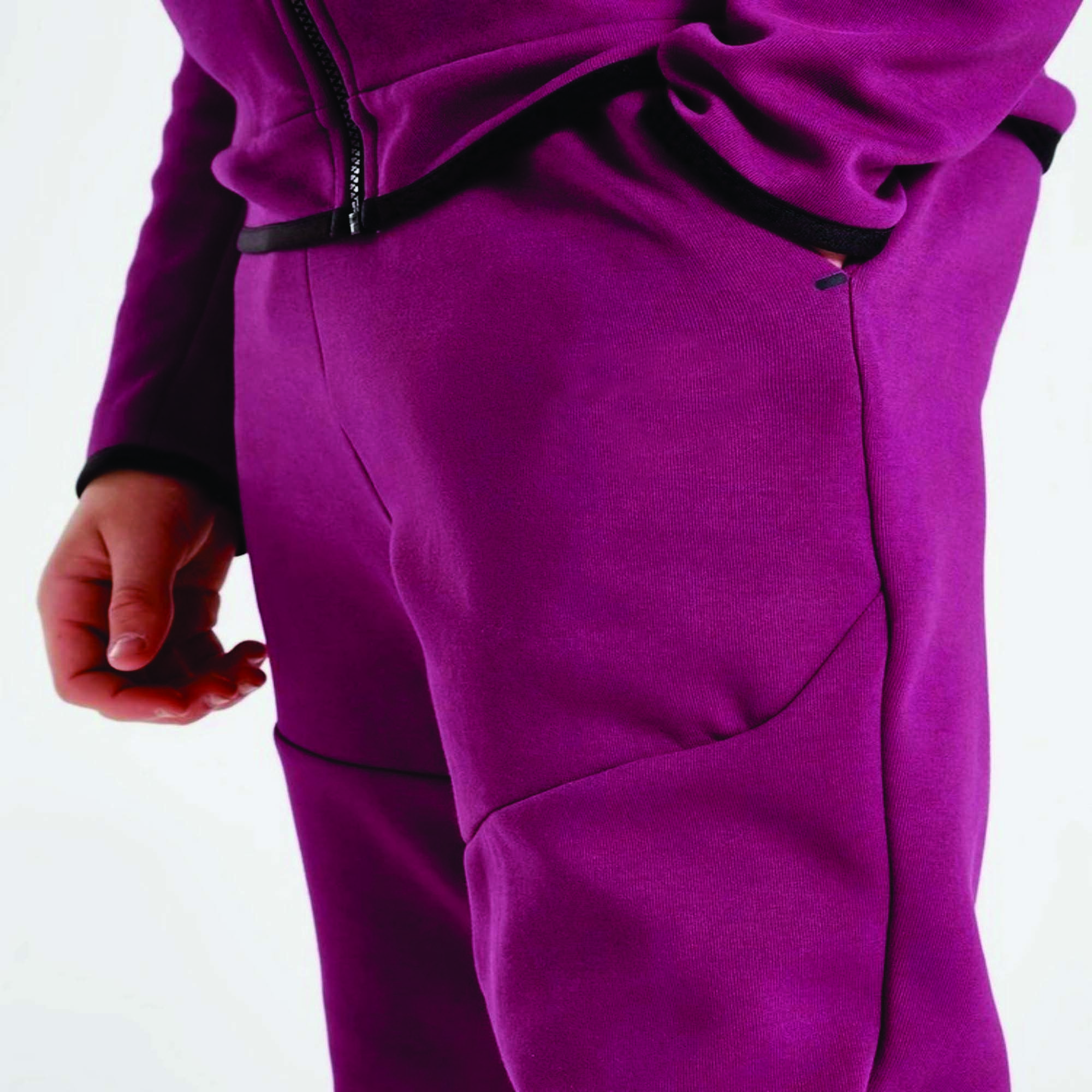 Custom Brand Logo 69% Cotton 31% Polyester Pink Boys Tech Fleece Tracksuit Full Zip Hoodie Joggers Sweatpants Sweatsuit