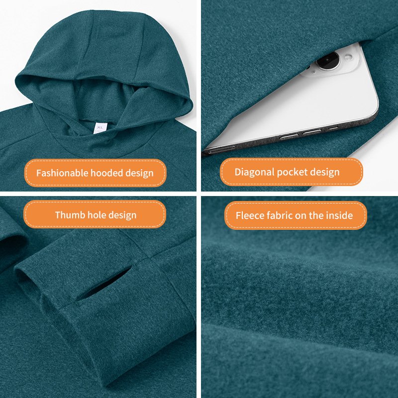 MS-23005 Fleece Winter Pullover Hoodie Pocket Hoodie Thick Fitness Gym Sports Outdoor Hoodie for men
