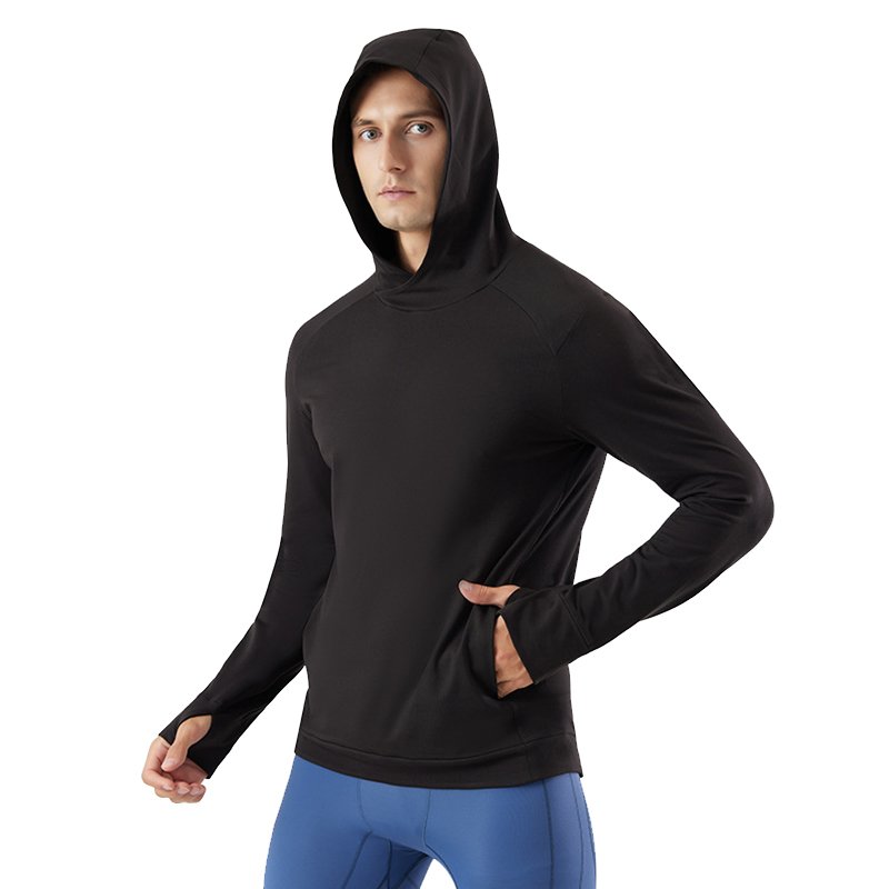 MS-23005 Fleece Winter Pullover Hoodie Pocket Hoodie Thick Fitness Gym Sports Outdoor Hoodie for men
